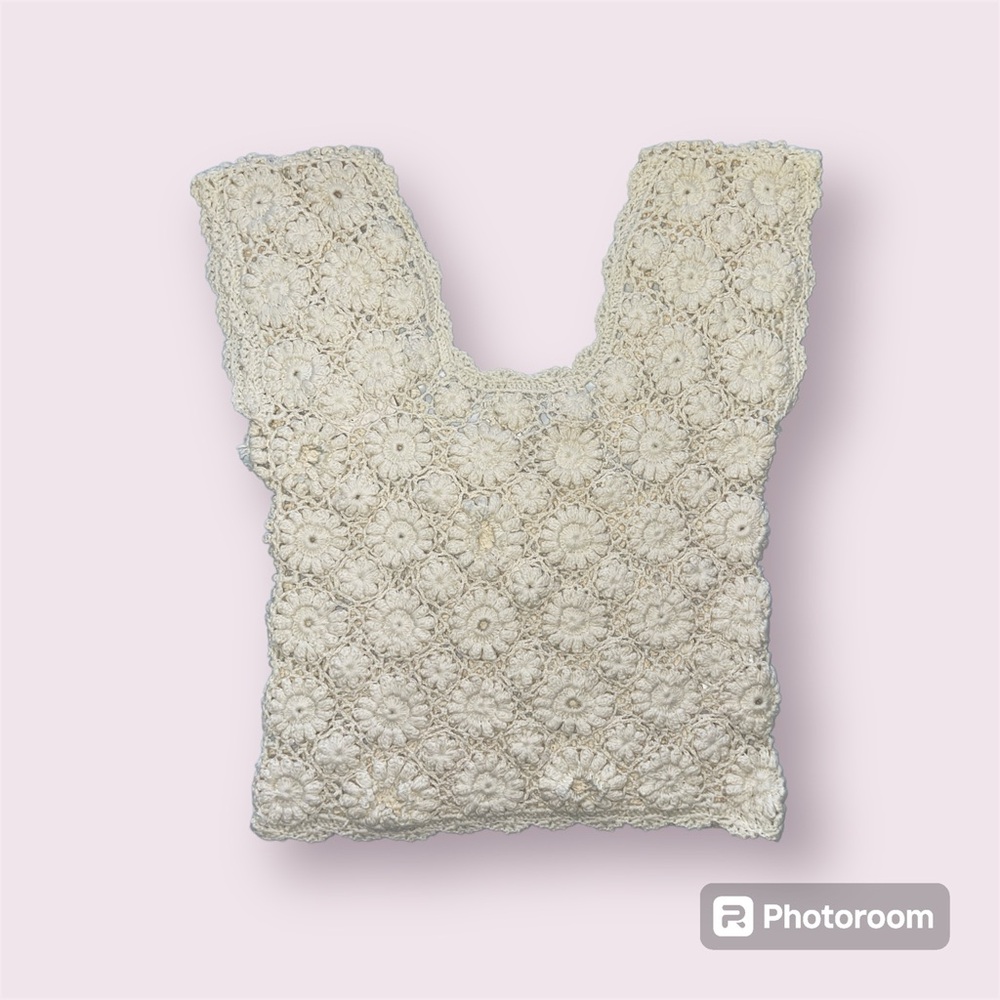 NWT Free People Crochet Top Size XS - Off White/Ivory **FLAWED**